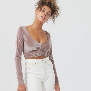 Urban Outfitters Mauve Velvet Crop Top